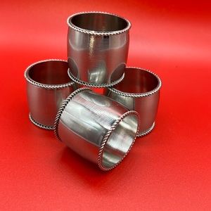 Silver Tone Napkin Rings Chrome